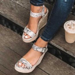 Dress Shoes Womens casual wedge high heels snake shaped sandals summer new party platform H240527