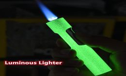New Torch Luminous Lighter Jet Windproof Cigarette Cigar Gas Lighter Pen Spray Gun Butane Refill Metal Lighter Gadgets Gift7666800