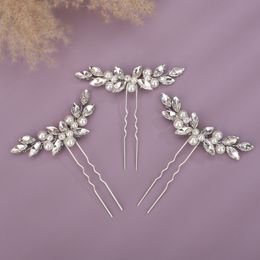13Colors Black Rhinestone Hair Pins for Women Wedding 3pcs Silver Pearl Bridal Headpiece Handmade Hair Accessories Red Tiaras