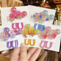 Hair Accessories 2PCS Lovely Cartoon Barley Swan Girls Elastic Hair Bands Kids Princess Hair Accessories Children Hair Ties Baby Headwear Y240529