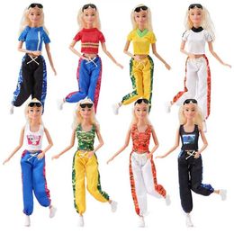 Doll Apparel 11.5 Fashion Doll Party Clothes For 1/6 BJD Doll Vest Pants For 30cm Doll Casual Wears Sport Clothes DIY Doll Accessories Y240529