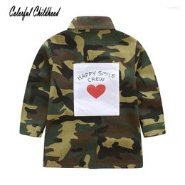Jackets Spring Toddler Kids Baby Boys Girls Cotton Button Long Sleeve Camouflage Army Coat Tops Camo Outerwear Tunic Clothes