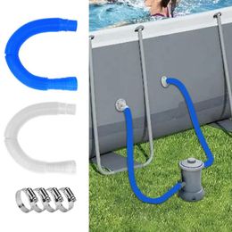 Pool Hoses Heavy Duty Pool Pump Replacement Tube 2 Pcs Filter Pump Pipe Compatible With Some Pump Models Includes 4 Metal Clamps