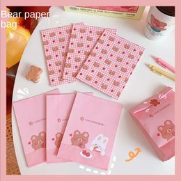 Storage Bags Ins Paper Cartoon Printing Bear And Mini Packaging Bag Cute For Girl Student Posing Decoration Kawaii