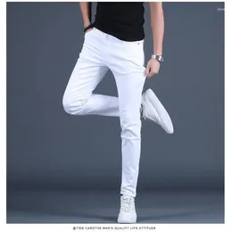 Men's Jeans Fashion Black White Denim Slim Fit Pencil Pants For Men Spring Autumn Streetwear Luxury Clothing Skinny