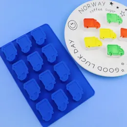Baking Moulds 12 Car Silicone Chocolate Mould DIY Ice Grid XG1139