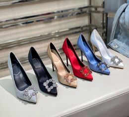 European classic women039s highheeled sandals silk upper diamond inlaid noble and elegant wedding shoes size 35403461049