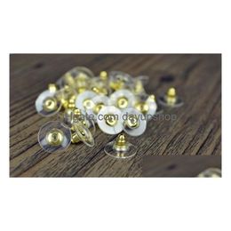 Earring Back Diy Accessories Stoppers Ear Post Nuts Jewelry Findings Components Gold Sier Earnuts Earrings Drop Delivery Dhnrv