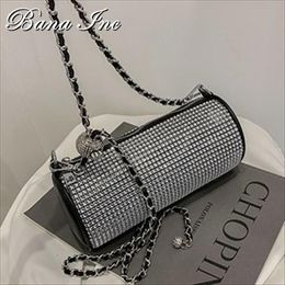 Evening Bags Women Shoulder Purse Diamond Bling Small Handbags And Cylinder Metal Chain Crossbody For 2021 Hand 269G