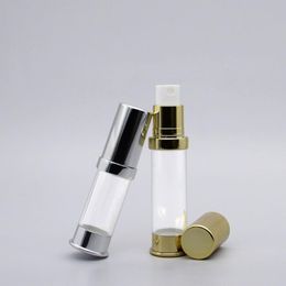 Storage Bottles & Jars 5 10 15ml Gold Siver Small Airless Spray Cream Sample Plastic Pressure Pump Travel Size Personal Care Cosmetic P 3012