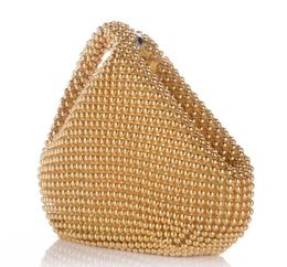 HBP Golden Diamond Clutch Evening Bags Chic Pearl Round Shoulder Bags For Women 2020 New Luxury Handbags Wedding Party Clutch Purs5753064