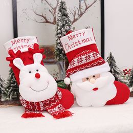 Christmas Socks Ornaments Elk Snowman Santa Stocking Big Doll Candy Gift Bags Christmas Decorations for Home Tree Fireplace
