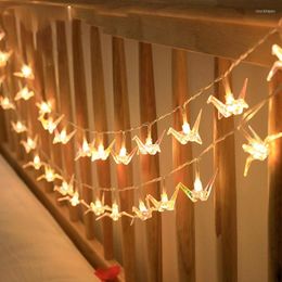 Strings LED String Lights Paper Cranes Indoor Battery Garland Christmas Decor Holiday Valentine's Day Party Wedding Xmas Fairy Ligh 324v