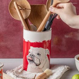 Storage Bottles Kitchen Supplies Dog Chopsticks Basket Ceramic Holder Cutlery Box Home Organiser Bottle