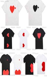 Designer Mens Play T White Eyes Big Red Peach Heart Embroidery Printed Commes Casual Fashion Women Shirts High Quanlity Tees7465844