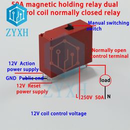 5V 12V 50A Magnetic Latching Relay HFE10 Normally Closed Relay for Smart Home Solar System Lighting Control