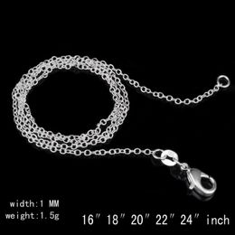 925 Sterling Silver Necklace Rolo O Chain Necklaces Jewellery 1mm 16'' -- 24'' 925 Silver DIY Chains Pendant Jewellery Chain Necklace 1 286S