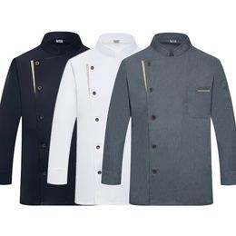 Hotel long sleeve chef coat T-shirt chef uniform jacket restaurant chef coat Bakery Food Service Breathable Cooking clothes logo