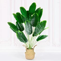 Decorative Flowers Artificial Plants Large Tropical Palm Tree Fake Leaves Real Touch Wedding Decoration Home Garden Decor