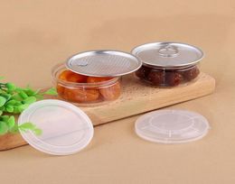 clear plastic jars PET with metal lid airtight tin Can pull ring bho oi Concentrate Container food Herb Storage 58100120ML7414219
