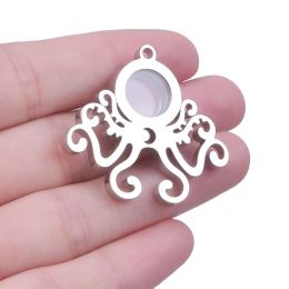 1PC Floating Charms Round/Flower/Pentagram/Sun/Moon/Octopus Relicario Photo Locket Pendant For Necklace Keychain Jewellery Making