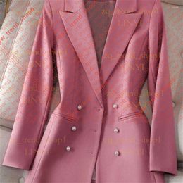 디자이너 럭셔리 블레이저 여성 여성복 스프링 긴 소매 아웃복 블레이저 여자 핑크 블랙 베이지 색 여성 패션 작업 착용 재킷 코트 397