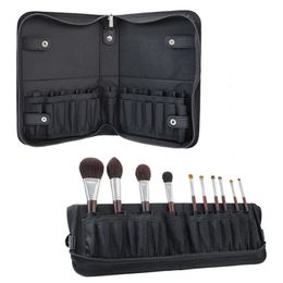 Cosmetic Bags & Cases 29 Slots Portable Leather Makeup Brushes Holder For Women Home Travel Supplies Artist Zipper Bag 277g