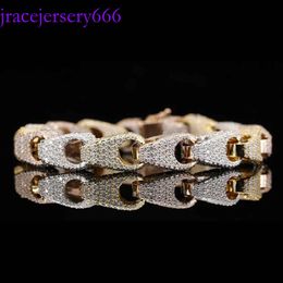 Designer Schmuck Custom Rapper persönlich VVS1 Moissanite Miami Sier Eced Hip Hop Mens Cuban Link Armband