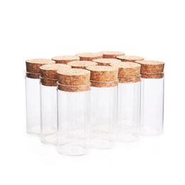 Storage Bottles Jars 10Ml Small Test Tube With Cork Stopper Glass Spice Container Diy Craft Transparent Straight Bottle Dh2072 Dro Dhwx3