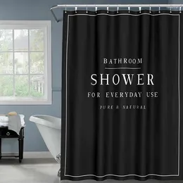 Shower Curtains Black Solid Pure Natural For Everyday Use White Waterproof Bathroom Polyester 3D Girls Boys Gifts
