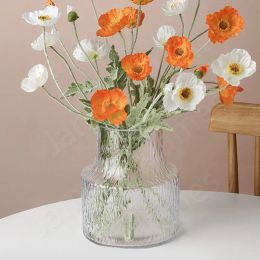 Modern Minimalist Hydroponic Flower Vase Transparent Glacier Pattern Glass Vases Arrangement Device Home Living Room Decoration