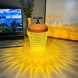 Table Lamps Crystal Lamp Romantic Portable Desktop Creative Bedroom Atmosphere Night