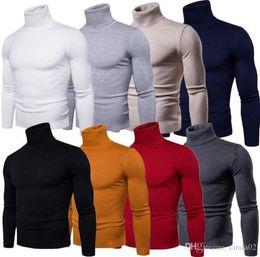 Men Autumn Winter Turtleneck Long Sleeve Slim Pullover Sweater Shirt Blouse Top Fashion Pullover1634444