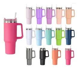 Water Bottles 1200ML 304 Stainless Steel Insulated Bottle Thermal Coffee Car Cup Cold Mug Vacuum With Handle Straw