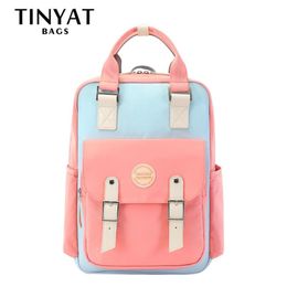 Women's 15 inch laptop student backpacks Girls school rucksacks for teenage middle school Mochila Travel Pink 201118 265j