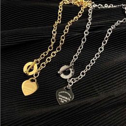 Colar de moda de grife da moda Chain Sier Gold Gold Bated Stainless Steel Letter Colares for Women Jewelry Gift
