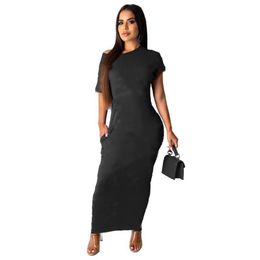 3XL 4XL Women Maxi Dresses short sleeve plus size onepiece dress Summer Clothing sexy bodycon long skirts black skinny packaged h5884236