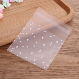 100pcs Plastic Transparent Cellophane Candy Cookie Gift Bag DIY Self Adhesive Pouch Candy Dustproof Bags for Party