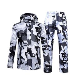 Camouflage Raincoat WomenMen Suit Rain Coat Outdoor Hood Women039s Raincoat Motorcycle Fishing Camping Rain Gear Men0397689679
