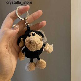 Plush Keychains Ins Creative Cartoon Fun Black Sheep Plush Toy Cute Keychain Couple Harajuku Punk Kawaii Accessories Trend Hip Hop LlaverosS2452804 s2452909