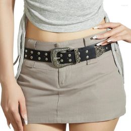 Belts 50JB Punk Waist Chain Carvings Studded Cowgirl Belt For Women Proms Club Party Jeans Dresse
