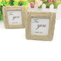 Party Favor 12PCS Gold Feather Po Frame/Place Card Holder Golden Wedding Baby Decoration Table Number Holders