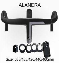 Road Intergrated ALANERA Handlebar Carbon Cycling 286mm Fork Steer Bent Bar Road Bicycles Handlebars With Spacers Computer Mount5324197