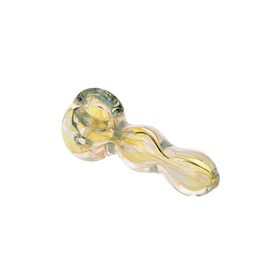 Beautiful Stripe Glass Pipes Smoking Pipe Handcrafted Spoon Pipe Manufacture Hand-blown Oil Burners Thickness 4.1inches
