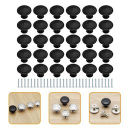 Round Drawer Knob Metal Black Knobs for Kitchen Cabinet Pull Matte Cupboard Dresser Pulls