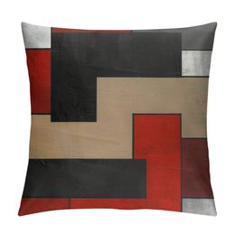 Pillowcase Red White Black Grey Geometry Throw Pillow Covers Shells for Couch Office Bedroom Home Decoration
