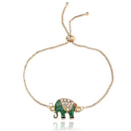 Charm Bracelets Fashion Enamel Good Luck Elephant For Women Hamsa Hand Love Letter Turkey Blue Evil Eye Gold Chains Bangle Jewelry Dr Dhyvw