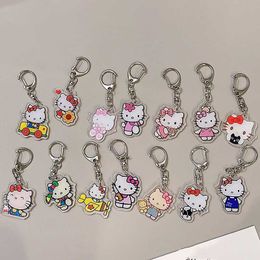 Plush Keychains Cute cartoon cat acrylic keychain anime character keychain backpack pendant double-sided keychain childrens toy accessories gift S2452803