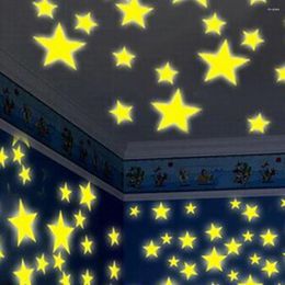 Wall Stickers 100Pcs 3D Stars Stikers Kid's Room Glow Shine In The Dark Luminous Glowing For Living Home Decoration