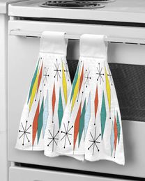 Towel Retro Geometric European Mediaeval Rhombus Soft Microfiber Hand Kitchen Wash Cloths Towels Portable Cleaning
